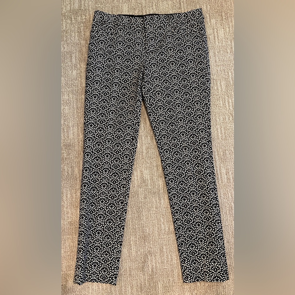 New! Banana republic black and white Sloan mid rise pants sz 2